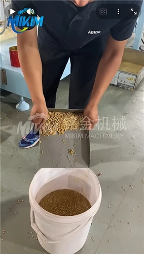 Prueba de máquina extrusora de alimento para peces flotante de tornillo gemel...