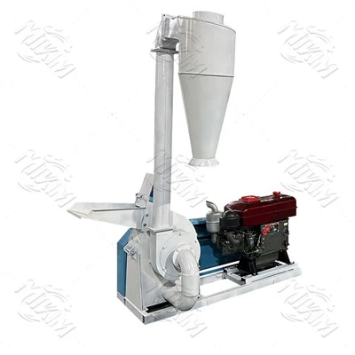 High-speed hammer mill grinder with cyclone dust collector for grain
