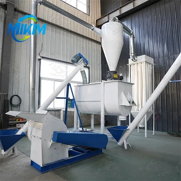 Línea de producción de pelleting automático de alimentación de paja